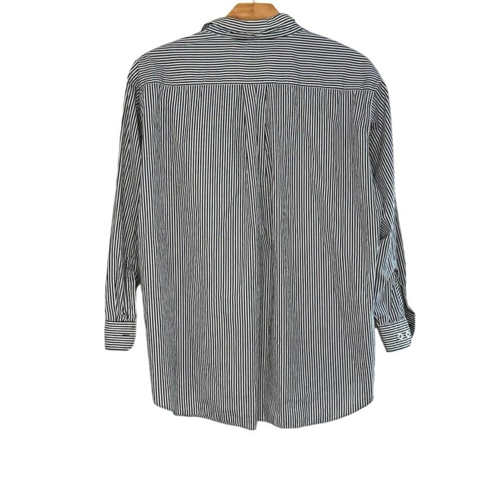 Zara Stripe Button Down Size Medium - image 5